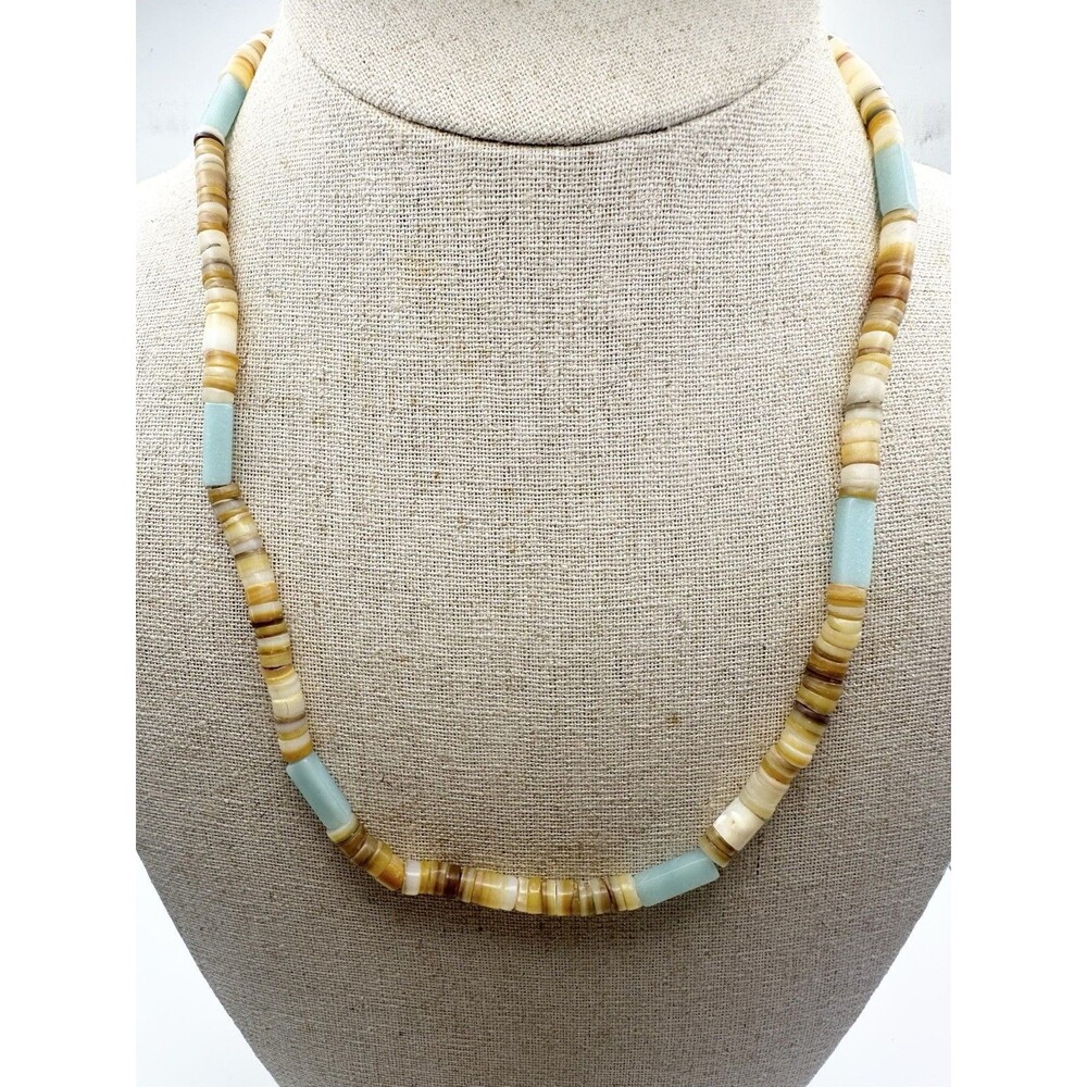 Native American Heishi Blue Gemstone Bead Necklace 19.5”